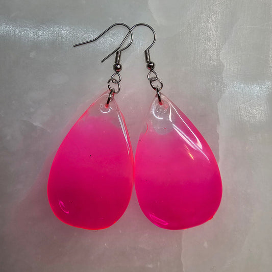 Pink Ombre Medium Teardrop Resin Earrings